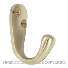 WINDSOR 5196 USB COAT HOOK - SINGLE UNLACQUERED SATIN BRASS