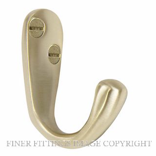 WINDSOR 5196 USB COAT HOOK - SINGLE UNLACQUERED SATIN BRASS