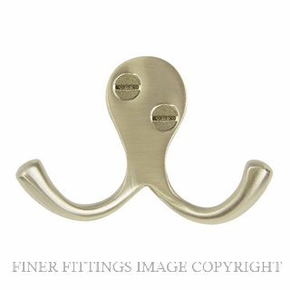 WINDSOR 5236 USB DOUBLE ROBE HOOK UNLACQUERED SATIN BRASS