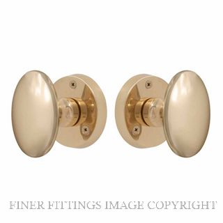 WINDSOR 5071 UB KNOB LATCH OVAL HANDLES UNLAQUERED BRASS