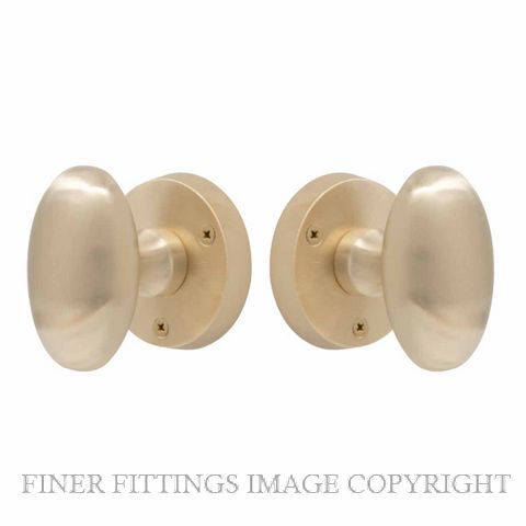 WINDSOR 5071-5072 OVAL KNOB ON ROSE UNLACQUERED SATIN BRASS