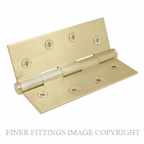 WINDSOR 5902 USB HINGE BRASS FIXED PIN FLAT TIP 102X76 UNLACQUERED SATIN BRASS