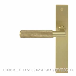 WINDSOR 8413RD MSB NIDO LUMINA DIAMOND KNURL RH DUMMY LEVER ON PLATE SET MATT SATIN BRASS