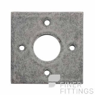 IVER 0247 DN ADAPTOR PLATE SQUARE - SUIT 54mm HOLE (SOLD AS A PAIR) DISTRESSED NICKEL