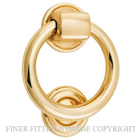 IVER 9320 DOOR KNOCKER-RING 100MM POLISHED BRASS