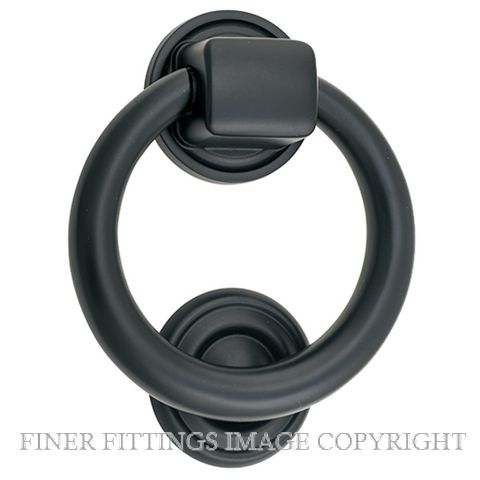 IVER 9323 DOOR KNOCKER-RING 100MM MATT BLACK