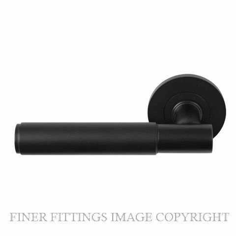 WINDSOR 8421 - 8472 BLK VERGE PLAIN LEVER ON ROSE MATT BLACK