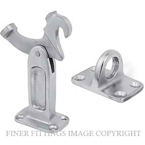 MILES NELSON 608 LATCH BACK HEAVY DUTY FLOOR MOUNT SATIN CHROME