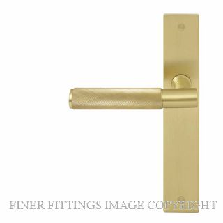 WINDSOR 8433RD MSB NIDO VERGE DIAMOND KNURL RH DUMMY LEVER ON PLATE SET MATT SATIN BRASS