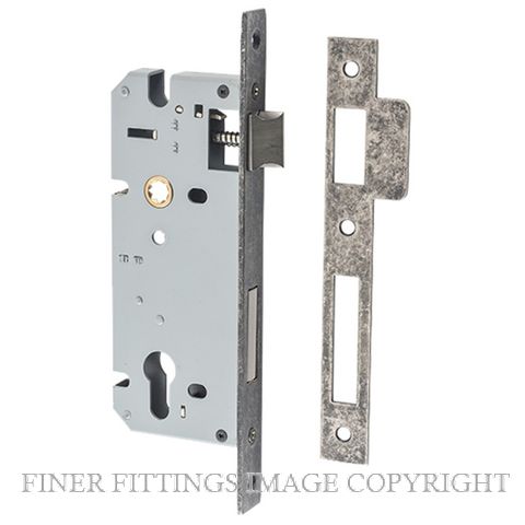 IVER 6082 - 6083 EURO CYLINDER LOCK DISTRESSED NICKEL