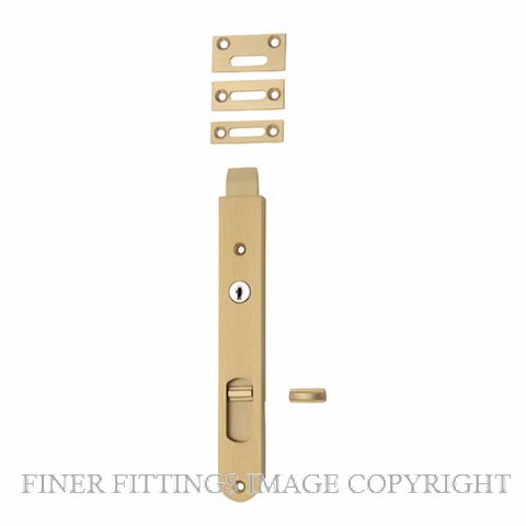 IVER 1329 - 20336 LOCKING FLUSH BOLTS BRUSHED BRASS