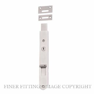 IVER 20388 FLUSH BOLT LOCKING 200MM SATIN NICKEL