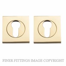 IVER 20020 SQUARE EURO ESCUTCHEON 52MM POLISHED BRASS