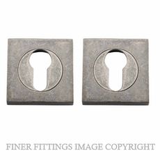 IVER 20027 SQUARE EURO ESCUTCHEON 52MM DISTRESSED NICKEL