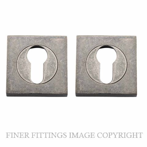 IVER 20027 SQUARE EURO ESCUTCHEON 52MM DISTRESSED NICKEL