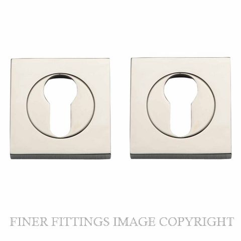 IVER 20028 SQUARE EURO ESCUTCHEON 52MM POLISHED NICKEL
