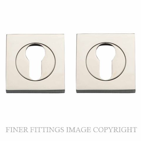 IVER 20028 SQUARE EURO ESCUTCHEON 52MM POLISHED NICKEL