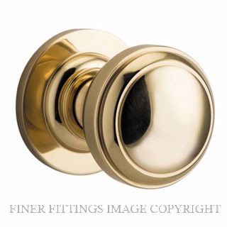 IVER 0210 PADDINGTON KNOB ON ROSE POLISHED BRASS