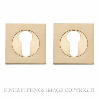 IVER 20043 SQUARE EURO ESCUTCHEON 52MM BRUSHED BRASS