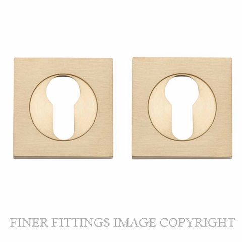 IVER 20043 SQUARE EURO ESCUTCHEON 52MM BRUSHED BRASS