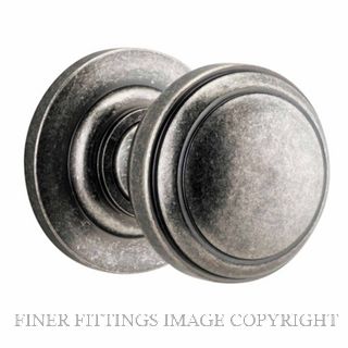 IVER 0217 PADDINGTON KNOB ON ROSE DISTRESSED NICKEL