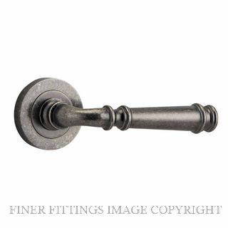 IVER 0317 VERONA LEVER ON ROSE HANDLES DISTRESSED NICKEL