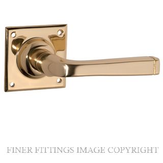 TRADCO 0677 PB MENTON LEVER ON SQUARE ROSE POLISHED BRASS