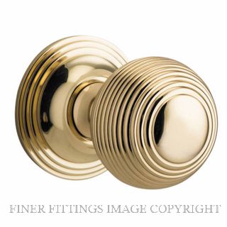 IVER 0220 GUILDFORD KNOB ON ROSE POLISHED BRASS