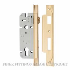 IVER 6112 - 6113 REBATED ROLLER BOLT LOCK BRUSHED BRASS