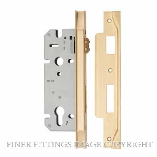 IVER 6112 REBATED ROLLER LOCK 45MM BRUSHED BRASS