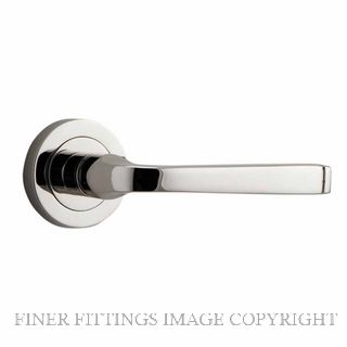 IVER 0328 ANNECY LEVER ON ROSE HANDLES POLISHED NICKEL