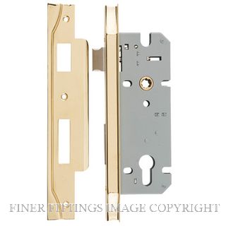 IVER 6028 85MM REBATED EURO LOCK BS45MM POLISHED BRASS