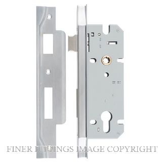 IVER 6060 85MM REBATED EURO LOCK BS45MM BRUSHED CHROME