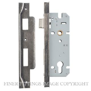 IVER 6084 85MM REBATED EURO LOCK BS45MM DISTRESSED NICKEL