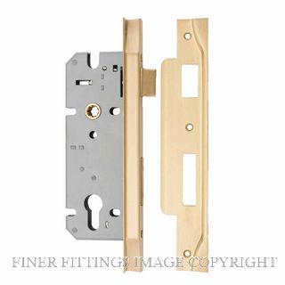 IVER 6108 85MM REBATED EURO LOCK 45MM BRUSHED BRASS