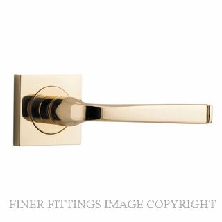 IVER 0390 ANNECY LEVER ON SQUARE ROSE HANDLES POLISHED BRASS