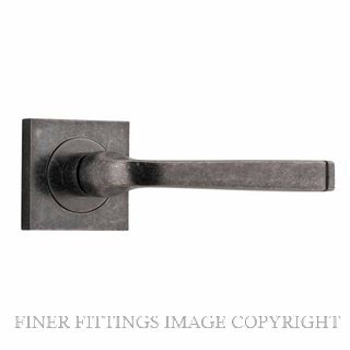 IVER 0397 ANNECY LEVER ON SQUARE ROSE HANDLES DISTRESSED NICKEL
