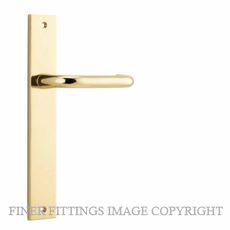 IVER 10344 OSLO RECTANGULAR LEVER ON PLATE HANDLES POLISHED BRASS