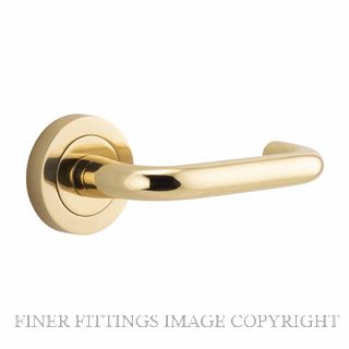 IVER 20350 OSLO LEVER ON ROUND ROSE POLISHED BRASS