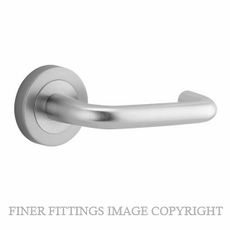 IVER 20355 OSLO LEVER ON ROUND ROSE HANDLES SATIN CHROME