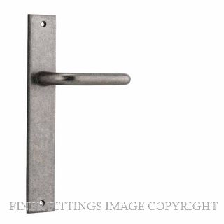 IVER 13844 OSLO RECTANGULAR LATCH LEVER ON PLATE DISTRESSED NICKEL