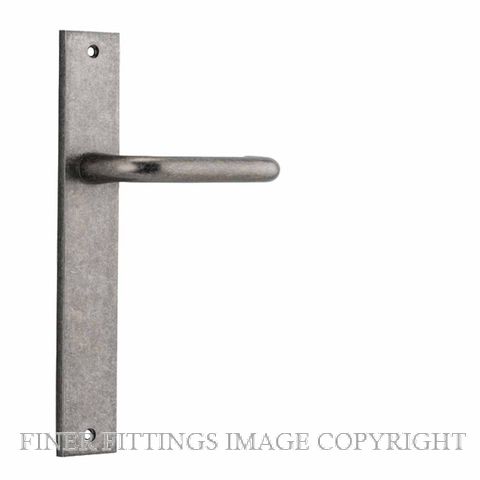 IVER 13844 OSLO RECTANGULAR LEVER ON PLATE HANDLES DISTRESSED NICKEL