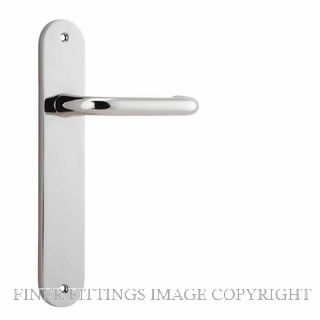 IVER 14346 OSLO OVAL LATCH LEVER ON PLATE POLISHED NICKEL