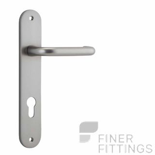 IVER 14846 OSLO OVAL LEVER ON PLATE HANDLES SATIN NICKEL