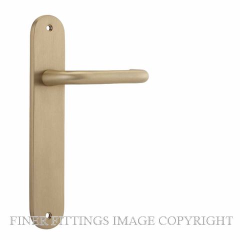 IVER 15346 OSLO OVAL LEVER ON PLATE HANDLES BRUSHED BRASS