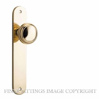 IVER 10332 PADDINGTON KNOB ON OVAL PLATE POLISHED BRASS