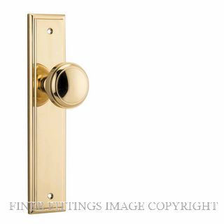 IVER 10338 PADDINGTON KNOB ON STEPPED PLATE POLISHED BRASS