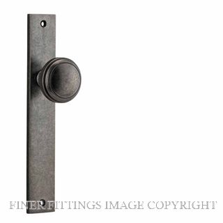 IVER 13820 PADDINGTON KNOB ON RECTANGULAR  PLATE DISTRESSED NICKEL