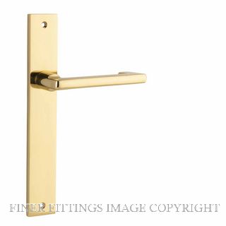 IVER 10348 BALTIMORE RETURN LEVER ON RECTANGULAR  PLATE POLISHED BRASS