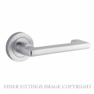 IVER 20785 BALTIMORE RETURN LEVER ON ROUND ROSE BRUSHED CHROME